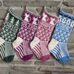 Crab Christmas Stocking - Hand Knit, Fair Isle, Vintage Inspired Knit With The Wind - thumbnail 4