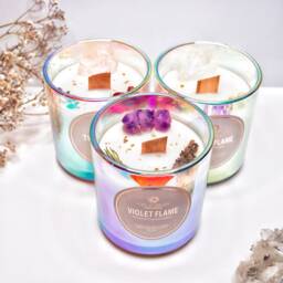 Crystal Candle Set Gift Box Rose Quartz Energy Healing Soulmate Love Spell Best Friend Candle Housewarming Luxury - thumbnail 3