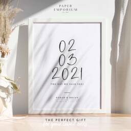 Special Date Anniversary Memory Print - Personalised Milestone Wall Art Print, Valentines Gift, Wedding Gift D??cor #105 - thumbnail 1