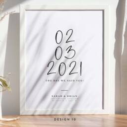 Special Date Anniversary Memory Print - Personalised Milestone Wall Art Print, Valentines Gift, Wedding Gift D??cor #105 - thumbnail 2