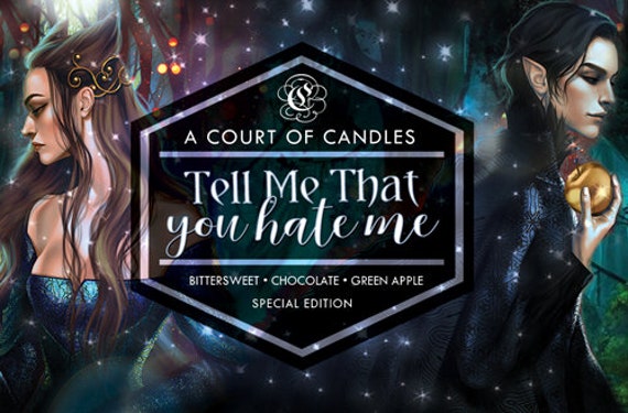 Tell Me That You Hate - 9Oz Soy Wax Candle The Cruel Prince/The Wicked King - Jude & Cardan