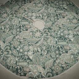 Floral Christmas Tree Skirt Ornament Decor Nordic Swedish Fabric - thumbnail 2