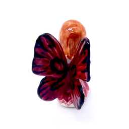 Miniature Ceramic Fairy Princess Girl Sitting Little Red White Figurine Small Statue Tiny Decoration Collectible Hand Painted Figure Deco - thumbnail 3