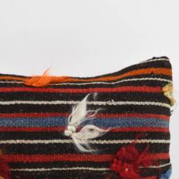 Handwoven Turkish Kilim Lumbar Pillow Cover Wool Cushion - 12x24 - thumbnail 3