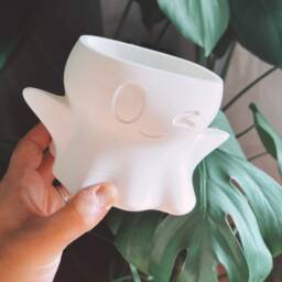 The Boo - Ghost Plant Pot - Spooky Planters Ghost Flower Pots With Drainage & Drip Tray - thumbnail 3