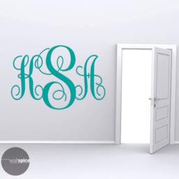 Vine Interlocking Monogram Letters Initials Vinyl Wall Decal Sticker Art Home Decor - thumbnail 3