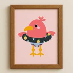 Beach Flamingo Nursery Print - Fun Animal Wall Art For Kids Digital Download Bright Tropical Decor - thumbnail 3