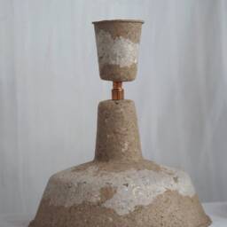 111933 Classic Industrial Style Natural Brown & Gray Recycled Paper Lamp. Fully Recyclable Over Over. Unique. Get One, Or Set Of 3 - thumbnail 3