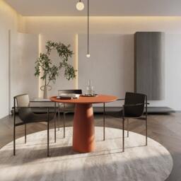 Kopar Round Terracotta Color Dining Table D98 - thumbnail 2