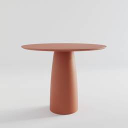 Kopar Round Terracotta Color Dining Table D98
