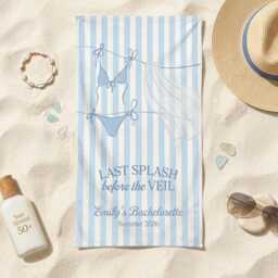 Personalized Last Splash Before The Veil Beach Towel 2026, Custom Bachelorette Towel, Bride Squad Gift, Bach Party - thumbnail 2