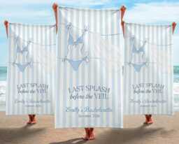 Personalized Last Splash Before The Veil Beach Towel 2026, Custom Bachelorette Towel, Bride Squad Gift, Bach Party