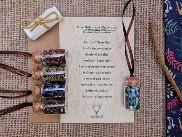 5 Bottles Of Christmas, Crystal Christmas Tree Ornaments - image 1