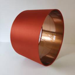 Burnt Orange Lampshade in Satin With Copper Lining - thumbnail 3