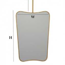Suspended Curved Brass Mirror - Ceiling Mounted Bathroom - thumbnail 4