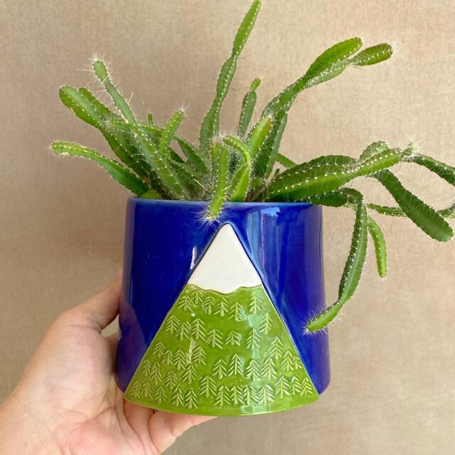 Handmade To Order Ceramic Mountain Planter - image 1