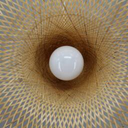 Handmade Bamboo Hat Pendant Light - Natural Woven Lampshade, Width 15.7 - thumbnail 3