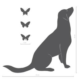 Dog Wall Decal With Butterflies Unique Baby Boy Nursery Decor - Puppy Art Removable Stickers For Kids Room Playroom - thumbnail 2