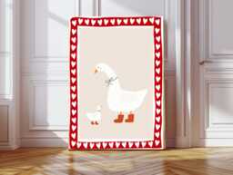 Cute Goose Nursery Print, Baby Art Unicorn Art, Whimsical Animal Girl's Room Decor, Kids Art Print, Love Quote - thumbnail 1