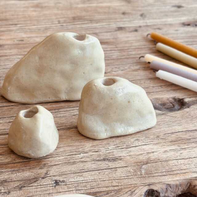 Set Of 3 Ceramic Candle Holders in Different Sizes - image 1