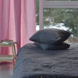 Duvet Cover Set & Pillow With Envelope Closures Graphite Color Stone Washed Seamless Full King Quilt Linen Duvet Cover Full - thumbnail 3