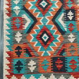 Runner Rug Classic, Handmade Artisan Afghan Turkish, Scandinavian, Navajo, Bohemian, Wool Flatweave Multicolour Kilim 203x62 cm - thumbnail 2