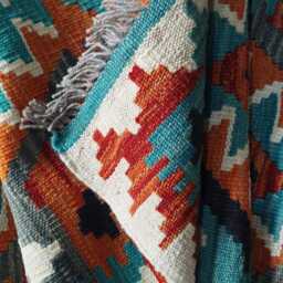 Runner Rug Classic, Handmade Artisan Afghan Turkish, Scandinavian, Navajo, Bohemian, Wool Flatweave Multicolour Kilim 203x62 cm - thumbnail 4