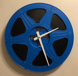 Blue Film Reel Wall Clock, Home Theater Decor, Movie Memorabilia, Filmmaker Graduation Gift, Director Editor Gift - thumbnail 1