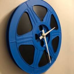 Blue Film Reel Wall Clock, Home Theater Decor, Movie Memorabilia, Filmmaker Graduation Gift, Director Editor Gift - thumbnail 2