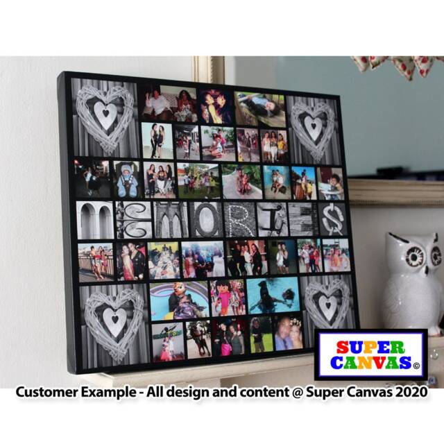 Memories Personalised Family Picture Photo Collage Wall Art Framed Canvas Print Mum Dad Friend Husband Wife Unique Fathers Day Birthday Gift - image 1