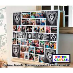 Memories Personalised Family Picture Photo Collage Wall Art Framed Canvas Print Mum Dad Friend Husband Wife Unique Fathers Day Birthday Gift - thumbnail 2