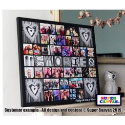 Memories Personalised Family Picture Photo Collage Wall Art Framed Canvas Print Mum Dad Friend Husband Wife Unique Fathers Day Birthday Gift - thumbnail 3