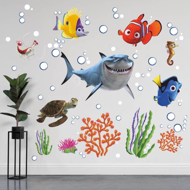 Finding Nemo - Nautical Decor Miniature Fish Decal Art Print Fishing Stickers Clipart - image 1