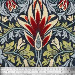 "William Morris Snakeshead Grey Tapestry Curtains Custom Pinch Pleat, Blackout Lined - 90""x90" - thumbnail 1
