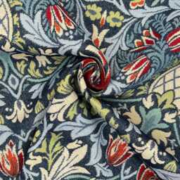 "William Morris Snakeshead Grey Tapestry Curtains Custom Pinch Pleat, Blackout Lined - 90""x90" - thumbnail 3