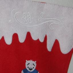 Polar Bear Felt Christmas Stocking/ Personalized Stocking - thumbnail 3