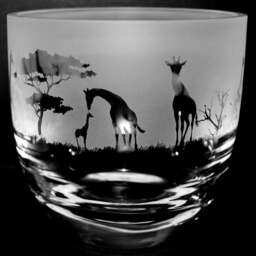 Giraffe Candleholder 15cm Crystal Glass Candle Holder With Giraffe Frieze Design - Perfect For Ball Or Church Pillar Candle - thumbnail 2