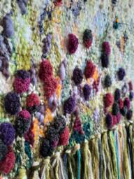 Floral Macrame Wall Hanging Woven Fiber Art Tapestry