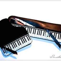 Piano Music Pencil Case Unique Leather & Fabric Unique - thumbnail 4