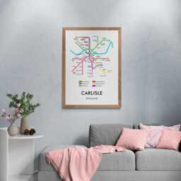 Carlisle Tube Map Print, Underground Street Wall Art Gifts - thumbnail 3