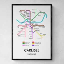 Carlisle Tube Map Print, Underground Street Wall Art Gifts - thumbnail 1