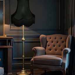 Traditional Black Fabric Lampshade Handmade For Table & Floor Standard Lamp Bases, Wall Light Fixtures, Ceiling Pendant Fittings - thumbnail 3