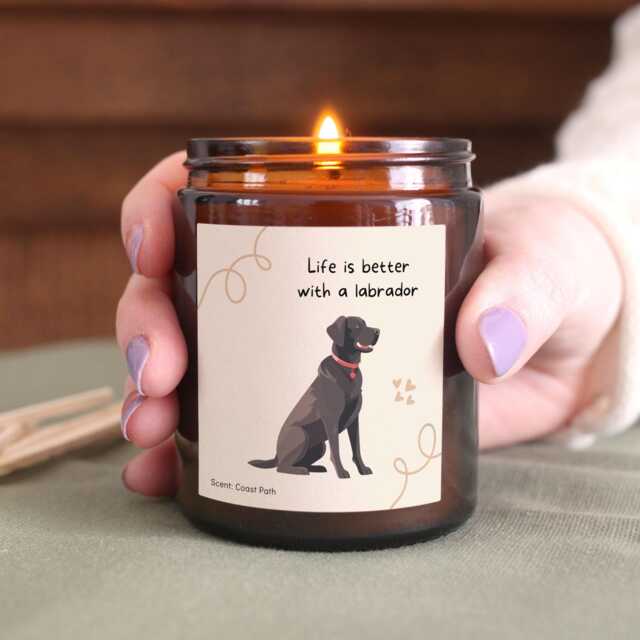 Labrador Gift Candle, Dog Lover Gift, Life Is Better With A Labrador, Owner Pet Black Lab - image 1