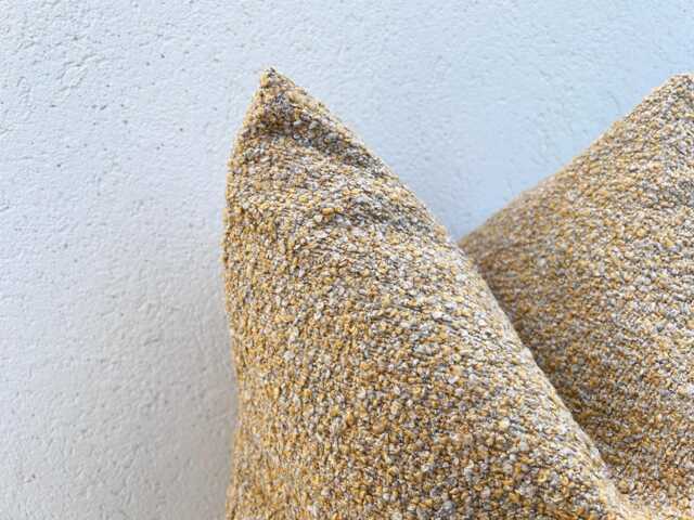 Mustard Beige Boucle Pillow Cover, Neutral Euro Sham Or Lumbar Cushion For Couch, Bed - 11 Color Options - image 1