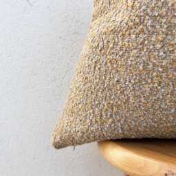 Mustard Beige Boucle Pillow Cover, Neutral Euro Sham Or Lumbar Cushion For Couch, Bed - 11 Color Options - thumbnail 3