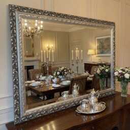 "Antique Silver Shabby Chic Ornate Decorative Wall Mirror 36""x26"