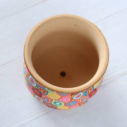 Millefiori Polymer Clay Planter Colorful Ceramic Plant Pot With Drainage - thumbnail 3