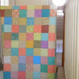 Full Size Patchwork Quilt Traditional Scrappy Picnic Blanket - 81x81 Cooler Shades Of Color - thumbnail 2
