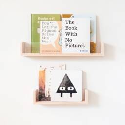 Acrylic Front Montessori Bookshelf - Pine Wood Nursery Shelf - thumbnail 1