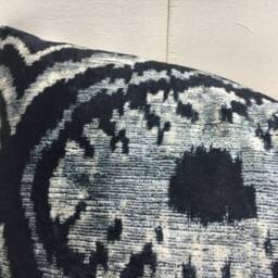 Handwoven Silk Ikat Pillow Cover 12x20 - Modern Accent Cushion - thumbnail 3